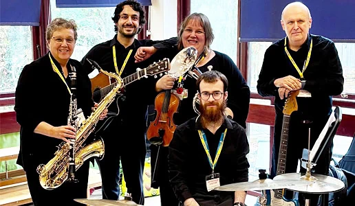 Pictured from L to R: Karen Kirkland, Kian Samari, Jo Giles, Simon Tomkins, Jacob Potter