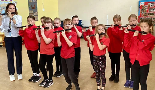 A Tune to TooT at Myddle CE Primary School group photo