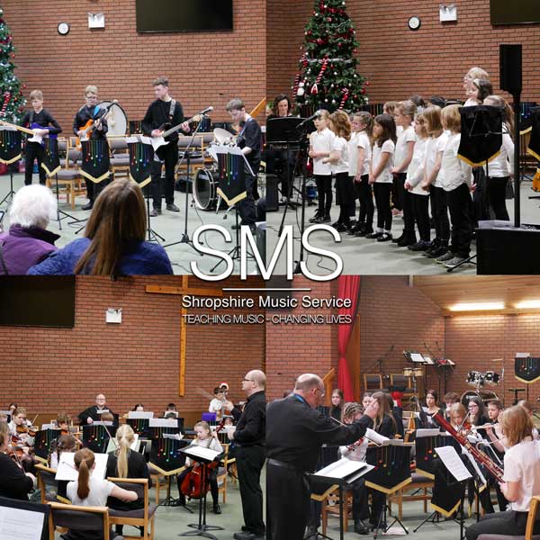Children playing instruments in a Winter Concert