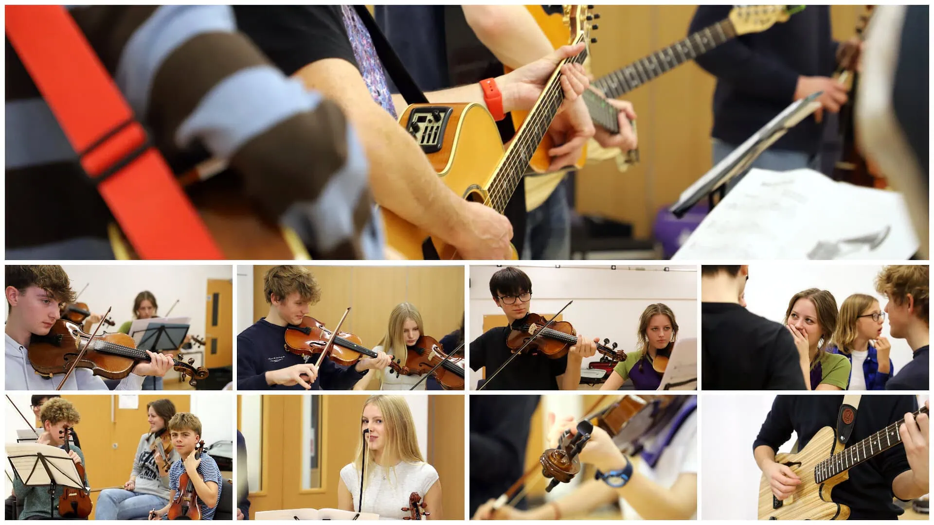 photos of students playing music