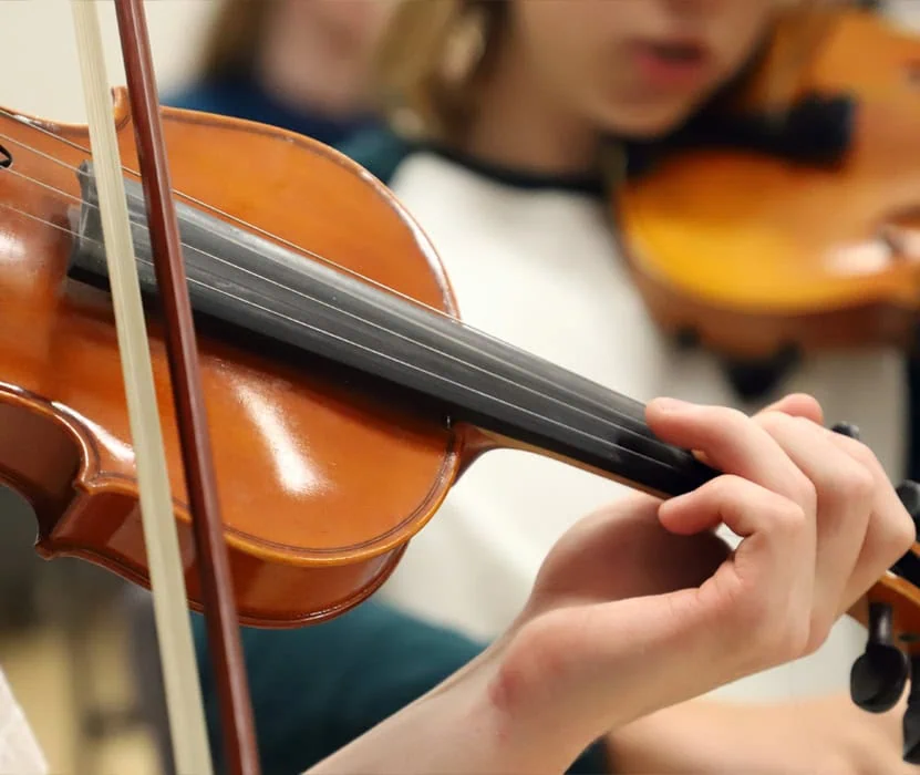 playing a violin